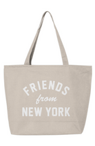 Natural Friends From New York canvas zip tote with white FFNY logo